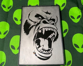 Grabado de gorila de 4x6 pulgadas.