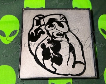 Anatomical heart glass engraving 4x4”