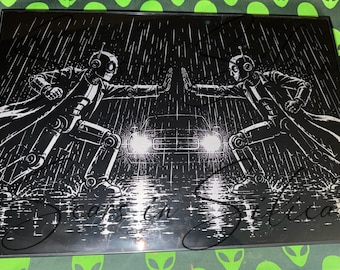 Gravação de luta de robôs de 12"x18"