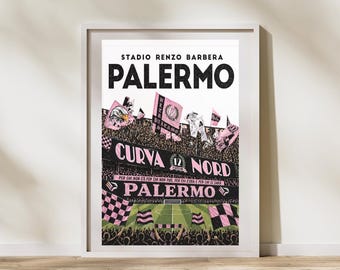 Palermo Calcio Vintage Poster | Vintage Palermo Poster | Vintage Soccer Stadium Poster