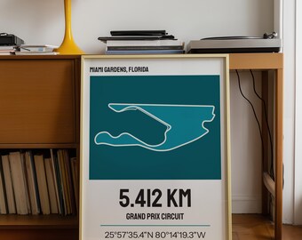 Miami Street Track Layout Poster, Motorsports Wall Art (Digital Download)