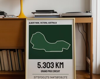 Australia Track Layout Poster, Motorsports Wall Art (Digital Download)
