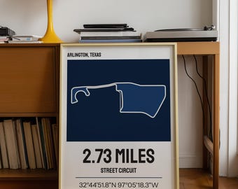 Arlington Track Layout Poster, Motorsports Wall Art (Digital Download)