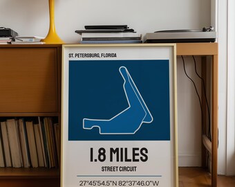 St. Petersburg Track Layout Poster, Motorsports Wall Art (Digital Download)