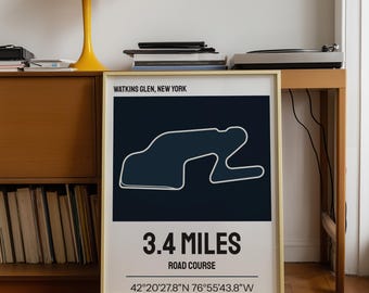 Watkins Glen Full Track Layout Poster, Motorsports Wall Art (Digital Download)