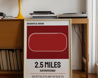 Indianapolis Track Poster, Motorsports Wall Art (Digital Download)