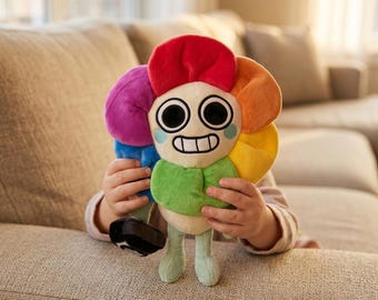 Dandy's World Rainbow Flower Mascot-Dandy Plush Toy- Horror Roblox Gamer Gift Custom Stuffed Animal