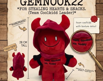 Roblox Forsaken c00lkidd Plush Toy Red Devil Hacker Stuffed Animal Team Coolkidd Leader Ugly Cute Gamer Gift