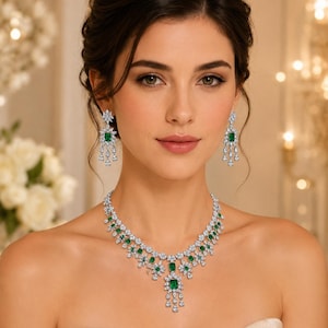 jewelry for emerald green prom dress Amazon.com: XILAZAB Emerald Green Crystal Rhinestone Statement Bib Choker Necklace for Women Sparkly Dark Green Square Round Gem Stone Collar Necklace Green Prom Costume: Clothing, Shoes & Jewelry