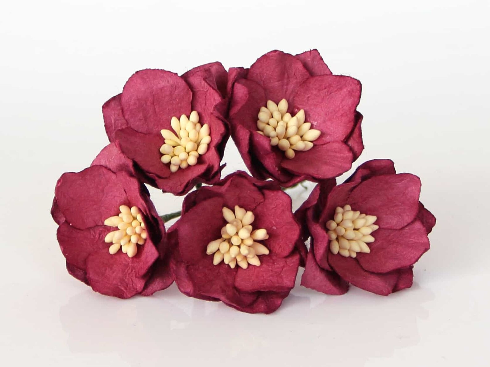 25 pcs Burgundy Poppy paper flowers Wholesale pack Etsy