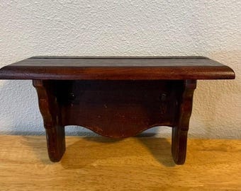 Vintage Dark Wood Single Shelf