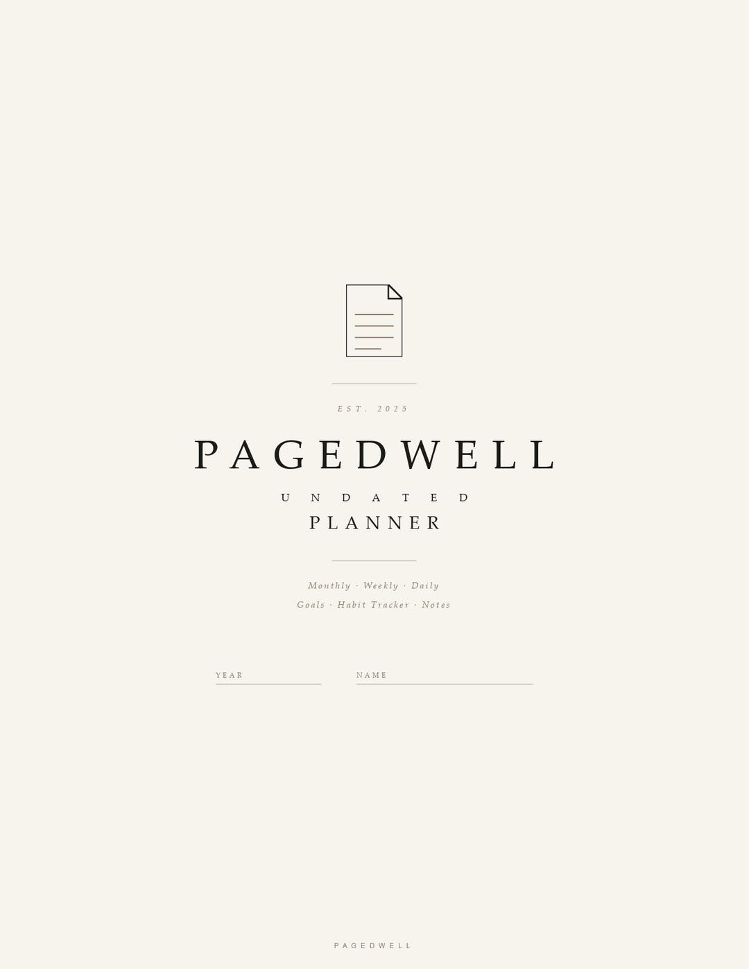 Undated Digital Planner Printable PDF | Minimalist Daily Weekly Monthly ...