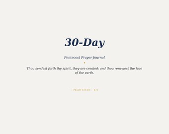 30 Day Pentecost Prayer Journal Printable PDF KJV Bible Reading Plan Devotional Scripture Reflection Daily Christian Workbook Digital