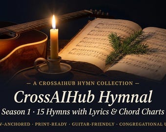 CrossAIHub-gezangboek seizoen 1 | 15 christelijke liedteksten met KJV-tekstankers | Pdf-bestand Aanbidding afdrukken