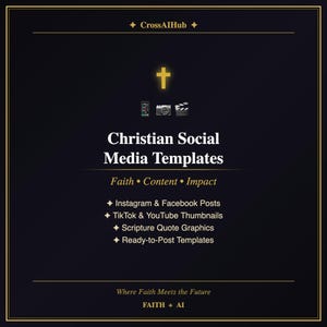 Christian Social Media Templates | Faith Content Pack | Instagram Facebook Posts Scripture Graphics | CrossAIHub