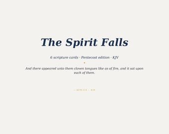 The Spirit Falls schriftkaartpakket KJV Handelingen 2 Pinksteren bijbelvers kaarten afdrukbare portemonnee lockscreen 5 x 7 christelijke digitale set