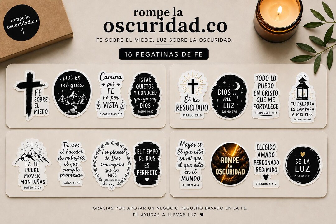 Con Fe Sticker Paquete De Sticker Basado En La Fe | Stickers De Vinil Impermeables ...