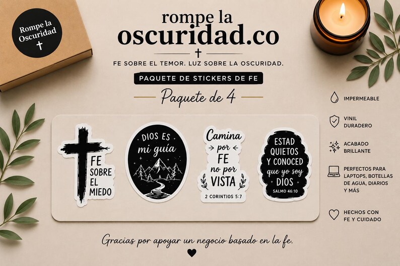 Con Fe Sticker Paquete De Sticker Basado En La Fe | Stickers De Vinil Impermeables ...