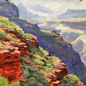 Custom Grand Canyon Oil Painting: Kaibab Trail Art Commission