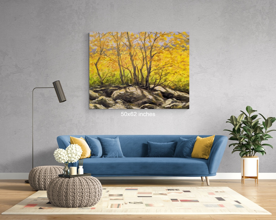 Large Original Custom Oil Painting of Nevada Aspen Trees Landscape ...
