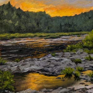 Original Oil Painting of North Umpqua River for home, bedroom or office wall decor