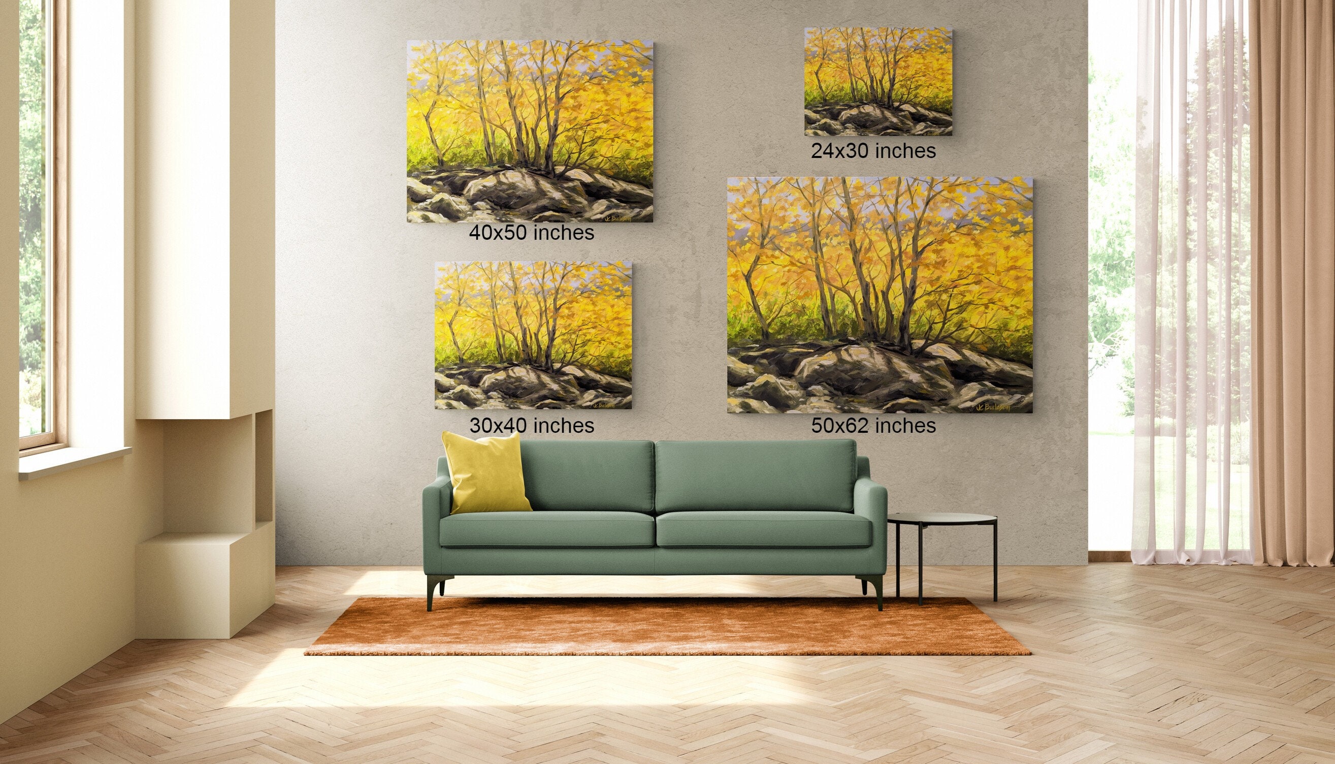 Large Original Custom Oil Painting of Nevada Aspen Trees Landscape ...