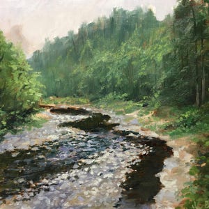Fine art print giclee of original oil landscape painting - Wilson River Oregon