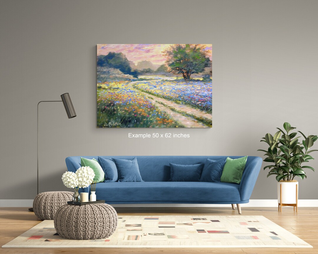 Texas Wildflowers Large Original Custom Oil Landscape Painting ...