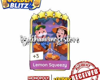 Lemon Squeezy - Monopoly Go! Sticker 5 Star Golden Blitz [ Set 18 ]