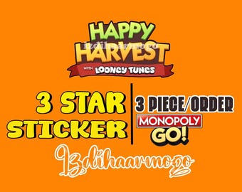 Monopoly Go! 3 Star Sticker - 3 Piece/Order Happy Harvest Album