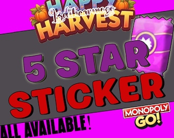 Monopoly Go! Sticker 5-Sterne-Sticker Album „Frohe Ernte“ – Alle erhältlich