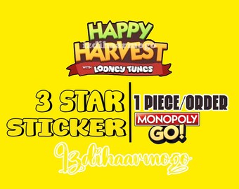 Monopoly Go! 3 Star Sticker - 1 Piece/Order Happy Harvest Album
