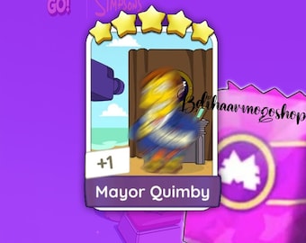 Monopoly Go! "Mayor Quimby" Sticker 5 Star [ Set 20 ] New Season Album