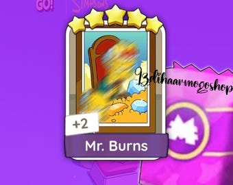Monopoly Go! "Mr. Burns" Sticker 5 Star [ Set 20 ] New Season Album