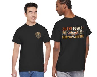 Tesla Silent Power Electric Future Shirt | Electric Car Graphic Tee | EV Lover Gift | Eco Friendly Streetwear | Unisex T-Shirt