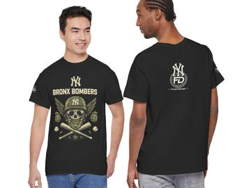 New York Yankees Inspired Bronx Bombers Skull Baseball Tee | Vintage Baseball Graphic Shirt | New York Fan Gift | Unisex Streetwear