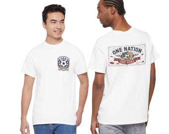USA Soccer Shirt One Nation One Goal Tee | American Soccer Fan Gift | Patriotic Football Graphic | Unisex T-Shirt | World Cup