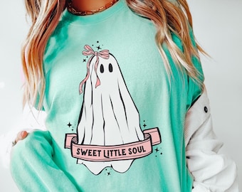 Comfort Colors® Sweet Little Soul Shirt, Girly Halloween Tee, Creepy Cute, Kawaii Halloween, Pastel Goth, Pastel Halloween, Coquette Shirt