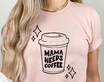 Mama braucht Kaffee Shirt, kostenloser Versand, Mama Leben, Mama Shirt, Kaffee Shirt, Kaffee Geschenk, Muttertag Shirt, Retro Mama Shirt