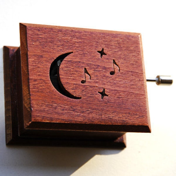 Wooden music box musical box Beethoven Moonlight Sonata hand-powered structure