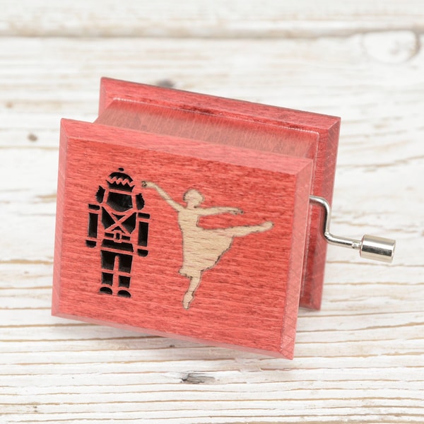 Nutcracker Щелкунчик Christmas gift for ballerina christmas ballet red hand-powered music box