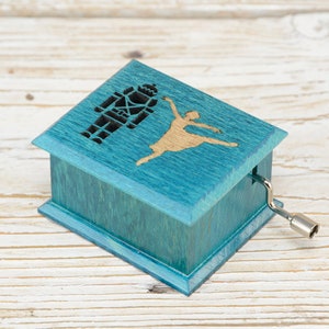 Gift for ballerina Nutcracker Щелкунчик christmas ballet hand-powered music box turquoise turquoise