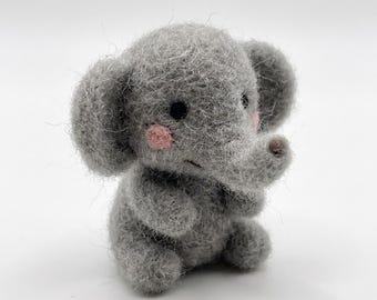 Nålfiltningskit för nybörjare Söt elefant DIY-pysselset Stressavlastande hobbypresent till henne