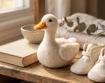 Naaldviltset voor beginners Witte eend DIY knutselset Stressverlichting hobby Cadeau voor haar