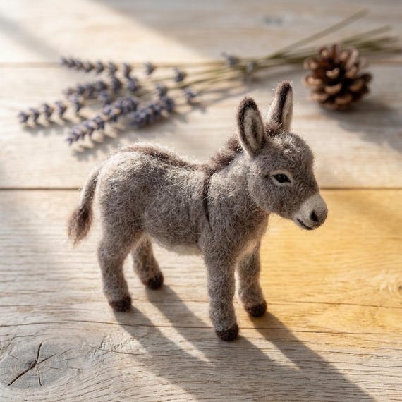 Donkey DIY Craft Set Stress Relief Hobby Gift Needle Felting Kit for Beginners