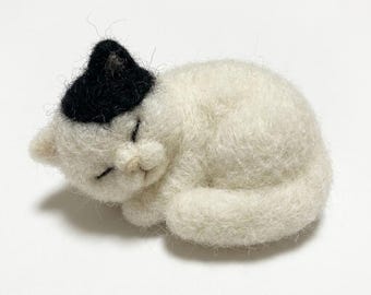 Nålfiltningskit för nybörjare Sovande katt DIY-pysselset Stressavlastande hobbypresent till henne