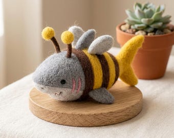 Naaldviltenset voor beginners Leuke bumble Shark Bee DIY-knutselset Stressverlichting Uniek cadeau voor haar