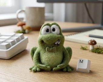 Nålfiltningskit Groda Nybörjare DIY Pysselset Söt Djur Stresslindring Present till Henne