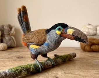 Bird Needle Felting Kit for Beginners | Wool Supplies+Step Guide, DIY Craft, Stress Relief Hobby, Gift for Crafters, Birthday Gift