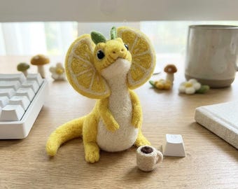 Nålfiltningskit för nybörjare Citrondrake DIY-pysselset Stressavlastning Fantasidjur Present till henne Ullhobby